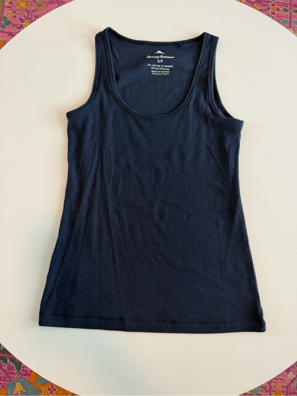 Tommy Bahama Navy Blue Ribbed Tank Top